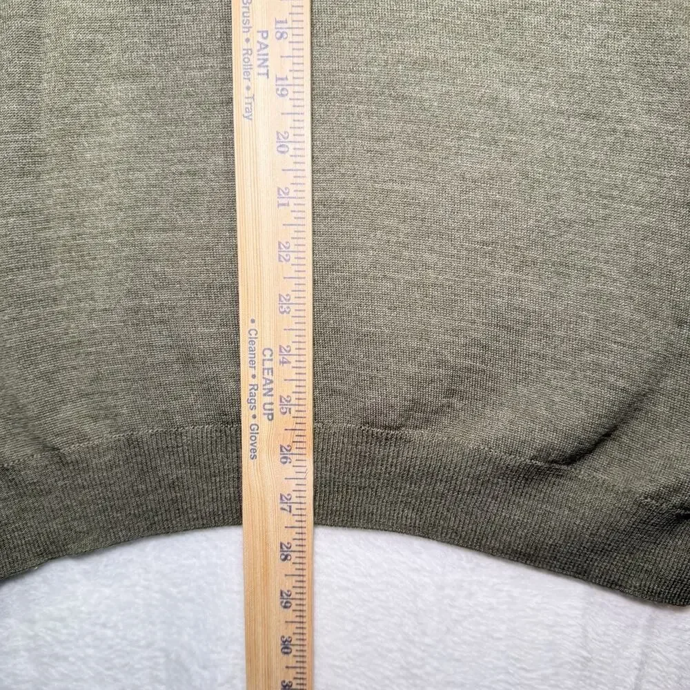 Murano Modern Performance V Neck Pullover Sweater Olive Men's Size L